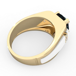 Alexandrite Men's 9Mm Round 14K Yellow Gold ring R1822