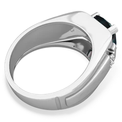 Alexandrite Men's 9Mm Round 14K White Gold ring R1822