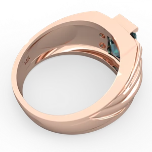 Alexandrite Men's 9X7mm Emerald-Cut 14K Rose Gold ring R1835
