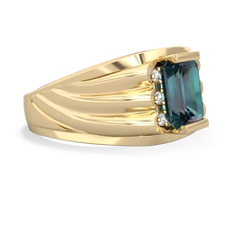 Thumbnail for Lab Alexandrite Men's 14K Yellow Gold ring R1835 - hand 1 view
