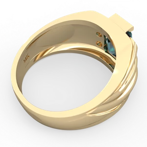 Alexandrite Men's 9X7mm Emerald-Cut 14K Yellow Gold ring R1835