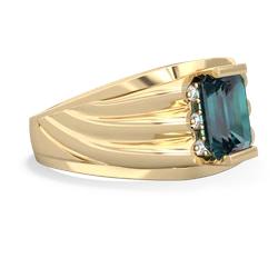 Alexandrite Men's 9X7mm Emerald-Cut 14K Yellow Gold ring R1835