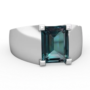 Alexandrite Men's 14K White Gold ring R1836