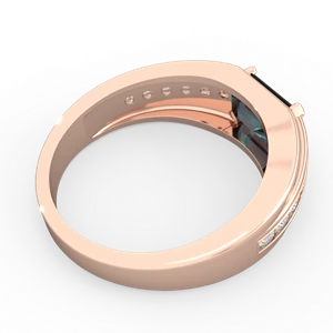 Alexandrite Men's Diamond Channel 14K Rose Gold ring R0500