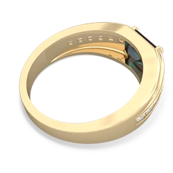 Thumbnail for Lab Alexandrite Men's Channel 14K Yellow Gold ring R0500 - front view