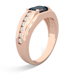 Alexandrite Men's Diamond Channel 14K Rose Gold ring R0500