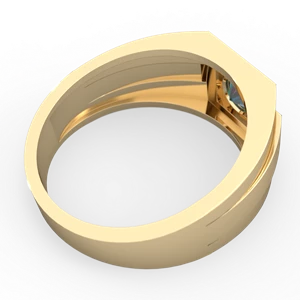 Alexandrite Men's Squared Circle 14K Yellow Gold ring R0480