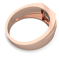 Alexandrite Men's Squared Circle 14K Rose Gold ring R0480