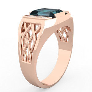 Alexandrite Men's Vine 14K Rose Gold ring R0490
