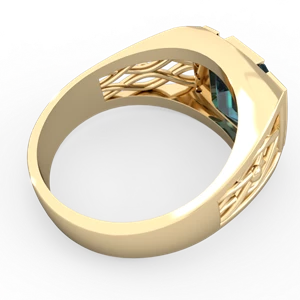 Alexandrite Men's Vine 14K Yellow Gold ring R0490