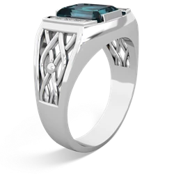 Alexandrite Men's Vine 14K White Gold ring R0490