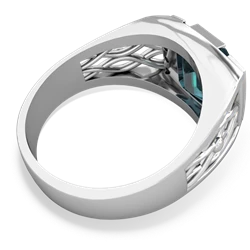 Alexandrite Men's Vine 14K White Gold ring R0490