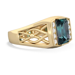 Alexandrite Men's Vine 14K Yellow Gold ring R0490