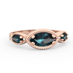Alexandrite Milgrain Marquise 14K Rose Gold ring R5700