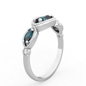 Alexandrite Milgrain Marquise 14K White Gold ring R5700