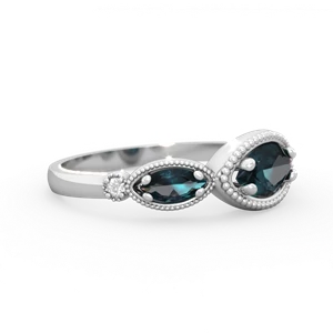 Alexandrite Milgrain Marquise 14K White Gold ring R5700
