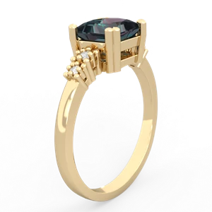 Alexandrite Art Deco Princess 14K Yellow Gold ring R2014