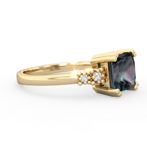 Alexandrite Art Deco Princess 14K Yellow Gold ring R2014