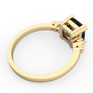 Alexandrite Art Deco Princess 14K Yellow Gold ring R2014