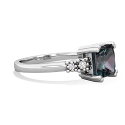 Alexandrite Art Deco Princess 14K White Gold ring R2014