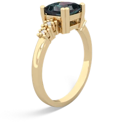 Alexandrite Art Deco Princess 14K Yellow Gold ring R2014