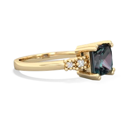 Alexandrite Art Deco Princess 14K Yellow Gold ring R2014