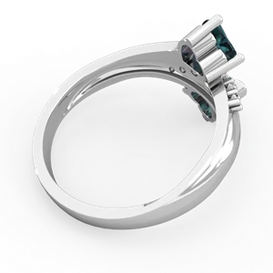Alexandrite Heart To Heart 14K White Gold ring R2064