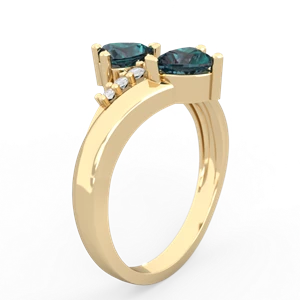Alexandrite Heart To Heart 14K Yellow Gold ring R2064