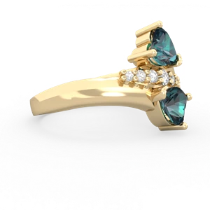 Alexandrite Heart To Heart 14K Yellow Gold ring R2064