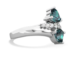 Alexandrite Heart To Heart 14K White Gold ring R2064