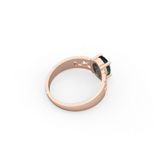 Alexandrite Art Deco Filigree 14K Rose Gold ring R2322