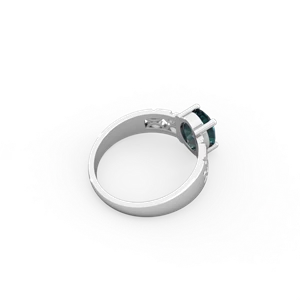 Alexandrite Art Deco Filigree 14K White Gold ring R2322