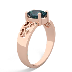 Alexandrite Art Deco Filigree 14K Rose Gold ring R2322