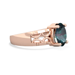 Alexandrite Art Deco Filigree 14K Rose Gold ring R2322