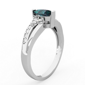 Alexandrite Royal Marquise 14K White Gold ring R2343