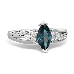 Alexandrite Royal Marquise 14K White Gold ring R2343