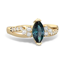 Alexandrite Royal Marquise 14K Yellow Gold ring R2343