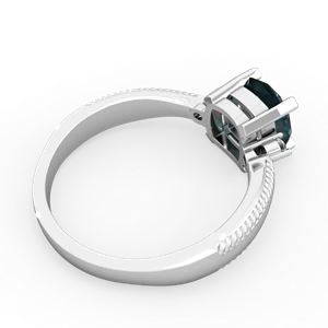 Alexandrite Cushion Rope 14K White Gold ring R2484