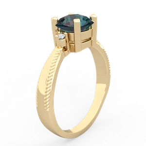 Alexandrite Cushion Rope 14K Yellow Gold ring R2484