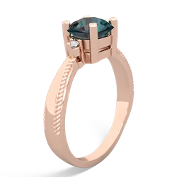 Alexandrite Cushion Rope 14K Rose Gold ring R2484