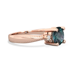 Alexandrite Cushion Rope 14K Rose Gold ring R2484