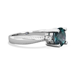 Alexandrite Cushion Rope 14K White Gold ring R2484