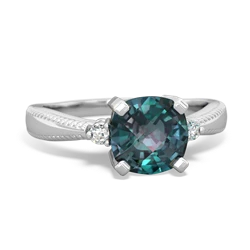 Alexandrite Cushion Rope 14K White Gold ring R2484