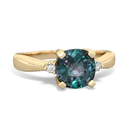 Alexandrite Cushion Rope 14K Yellow Gold ring R2484