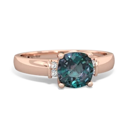 Alexandrite Simply Elegant Cushion 14K Rose Gold ring R2489