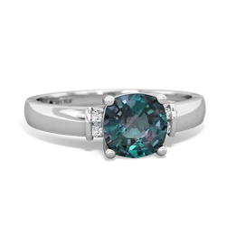 Alexandrite Simply Elegant Cushion 14K White Gold ring R2489