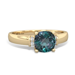 Alexandrite Simply Elegant Cushion 14K Yellow Gold ring R2489