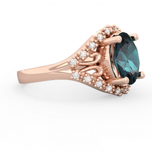 Alexandrite Antique Style Cocktail 14K Rose Gold ring R2564
