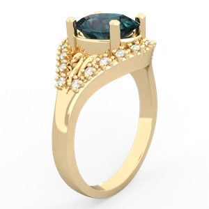 Alexandrite Antique Style Cocktail 14K Yellow Gold ring R2564