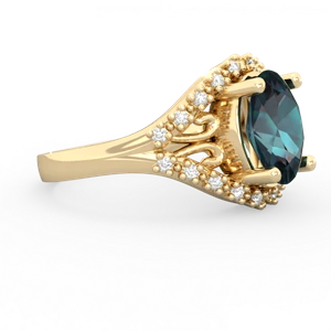 Alexandrite Antique Style Cocktail 14K Yellow Gold ring R2564